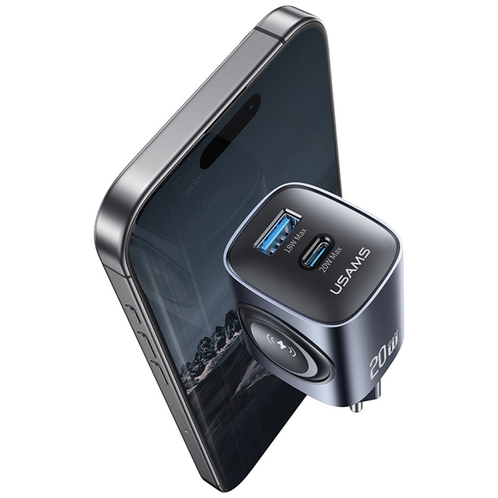 Ładowarka sieciowa USAMS CC293 T67 20W   iWatch 1xUSB-C 1xUSB-A tarnish