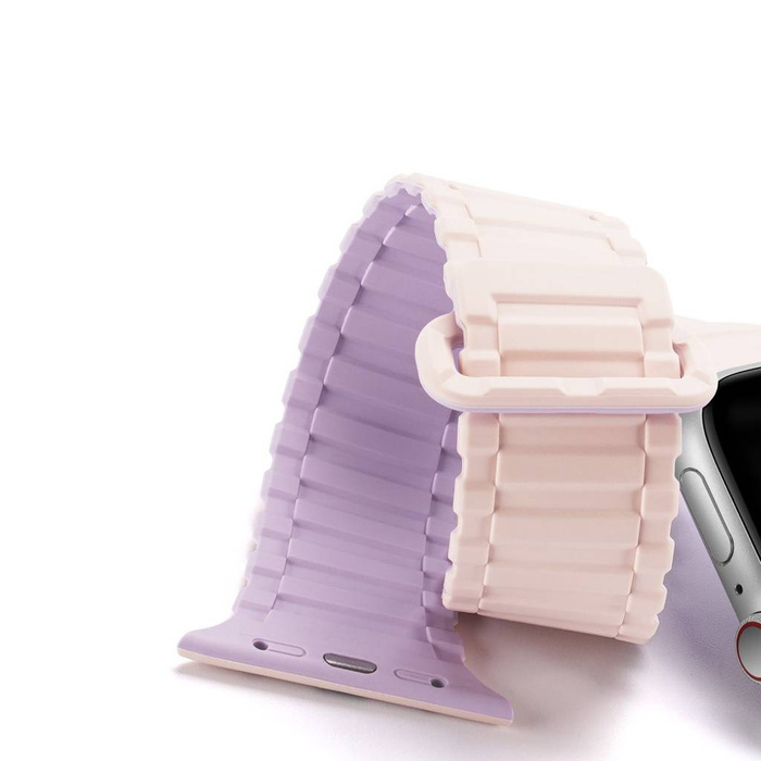 Cinturino Dux Ducis (versione armatura) cinturino per Apple Watch Ultra, SE, 8, 7, 6, 5, 4, 3, 2, 1 (49, 45, 44, 42 mm) cinturino magnetico in silicone rosa viola