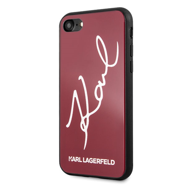 Cover KARL LAGERFELD Apple iPhone 7 8 SE 2020 Signature Glitter KLHCI8DLKSRE Rosso Hardcase
