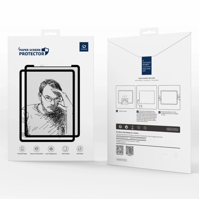 Dux Ducis Naad Paperlike Matte Displayschutzfolie für Samsung Galaxy Tab S10 FE Plus – mit schwarzem Rahmen