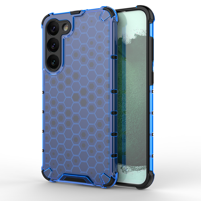 Obal Honeycomb Obal Pro Samsung Galaxy S23+ Pancéřový hybridní kryt Blue Case