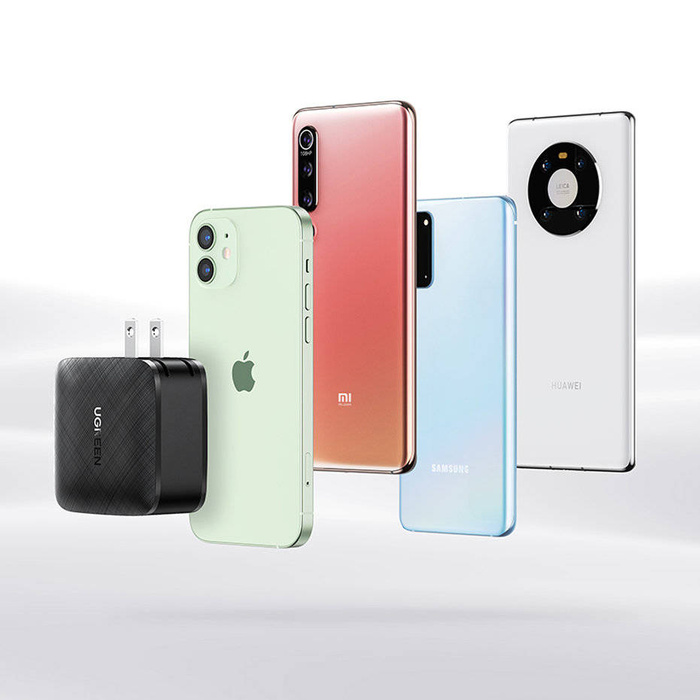 Caricabatterie Ugreen 2x USB tipo C 66W Power Delivery 3.0 Quick Charge 4.0+ nero (CD216)