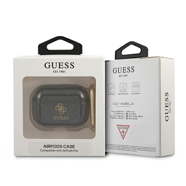 Case Guess GUAPUCG4GK AirPods Pro cover black / black Glitter Collection