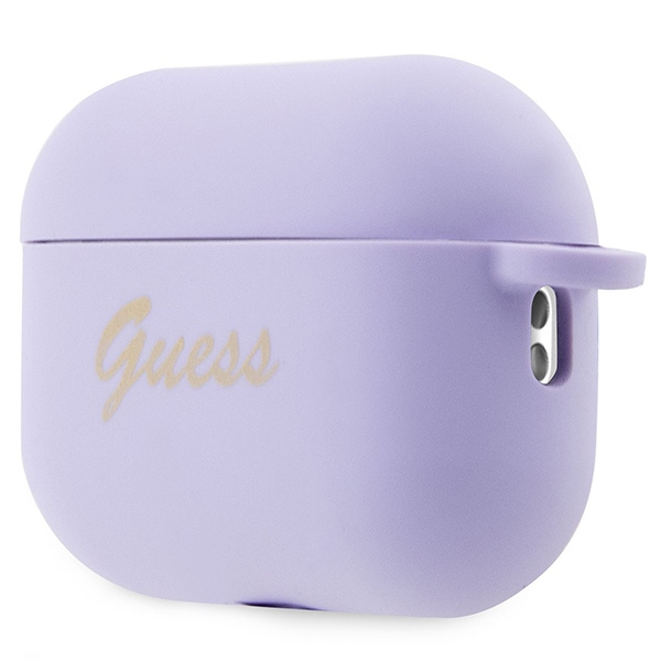 Funda Guess GUAP2LSCHSU Cubierta de los AirPods Pro 2 púrpura/morado Silicona Charm Heart Collection Case