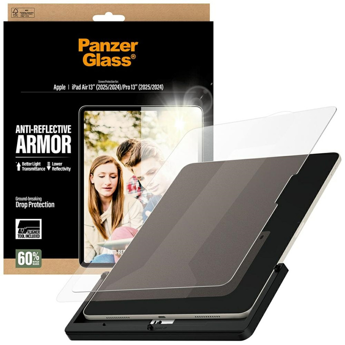 Szkło hartowane PanzerGlass Ultra-Wide   Fit Reflective Armor do iPad Air 13" (2025/2024) / Pro 13" (2025/2024)