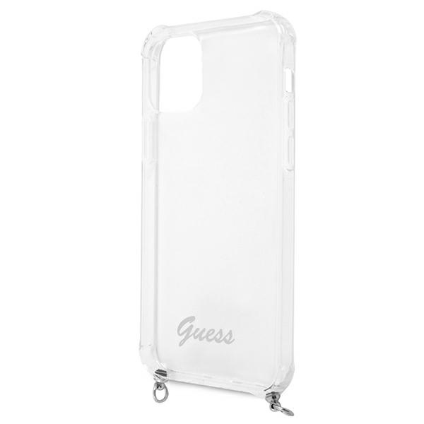 Cover GUESS Apple iPhone 12 12 Pro 4G Silver Chain Clear Hardcase