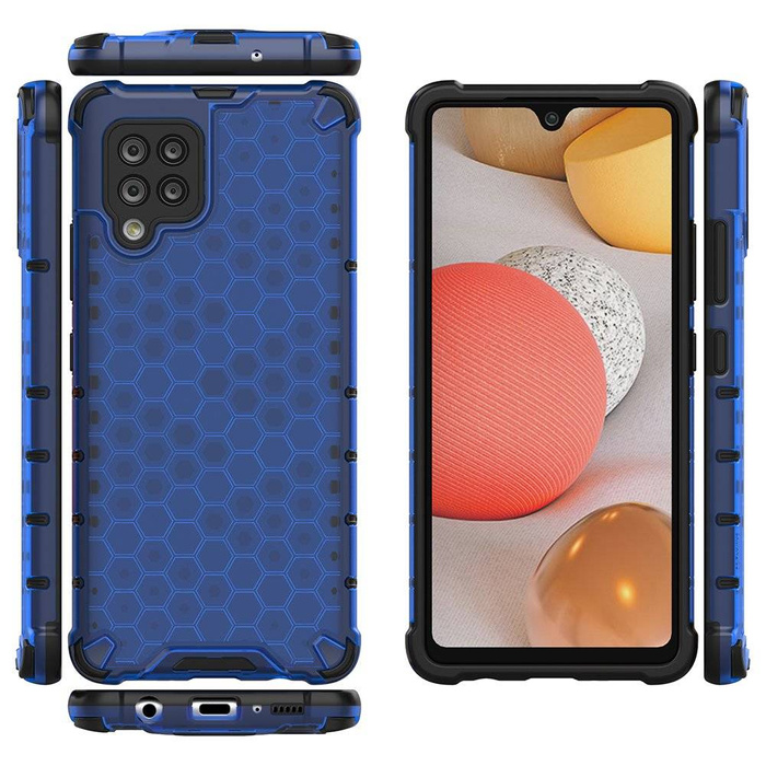 Cover per armatura a nido d&#39;ape con paraurti in TPU per Samsung Galaxy A42 5G blu