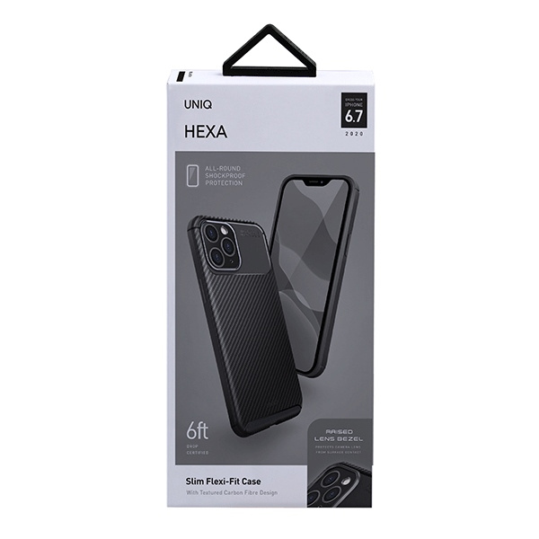 Custodia Uniq Hexa iPhone 12 Pro Max 6.7&quot; nera / nera mezzanotte