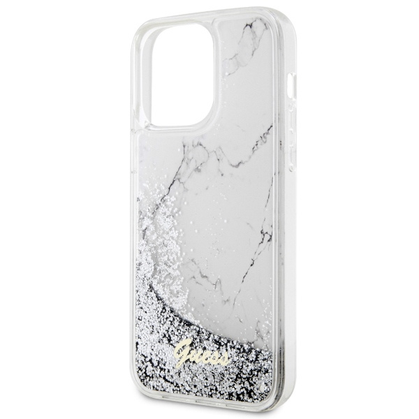 Coque Guess GUHCP14XLCSGSGH iPhone 14 Pro Max 6.7" blanc/blanc durcase Liquid Glitter Marbre Case
