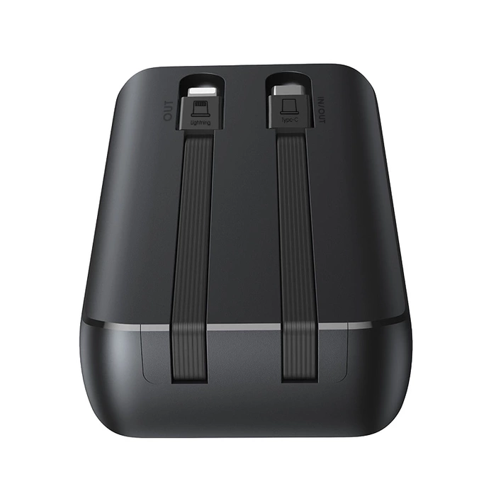 Joyroom powerbank 30W 10000mAh with built-in Lightning and USB-C cables black (JR-PBC06)