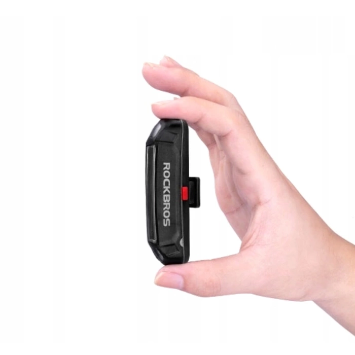 Feu arrière de vélo Rockbros A54BK + micro USB - Câble USB-A - noir