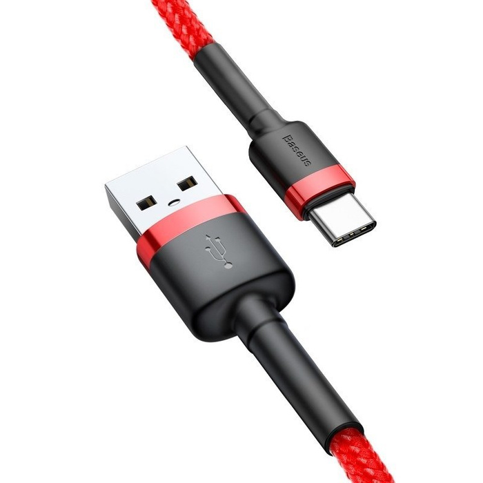 Kabel BASEUS USB-C Cafule 3A 1m červená