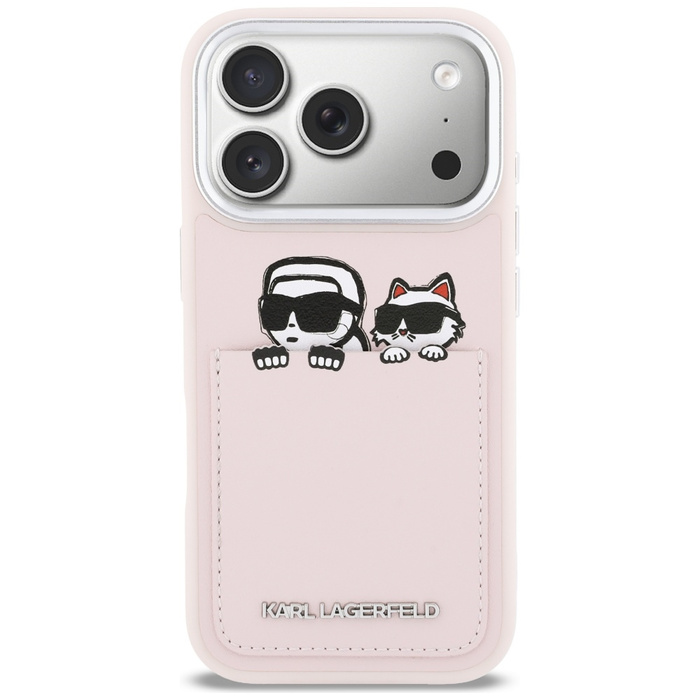 Etui Karl Lagerfeld Karl & Choupette     Print & Pocket do iPhone 17 Pro Max różowy