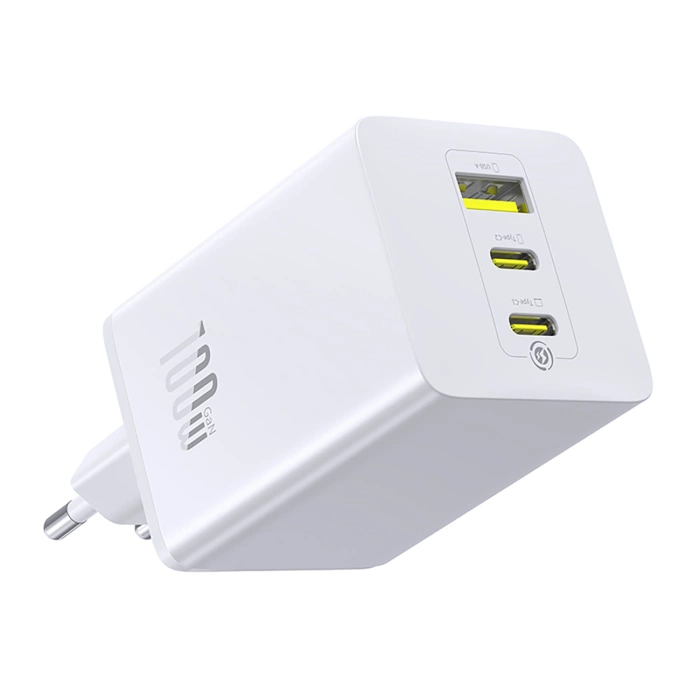Baseus EnerFill FE11 2 x USB-C / USB-A 100W Wandladegerät - Weiß