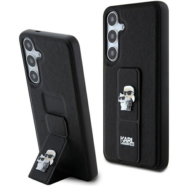 Etui Karl Lagerfeld KLHCS24MGSAKCPK Samsung Galaxy S24 Plus S926 czarny/black hardcase Gripstand Saffiano Karl&Choupette Pins Case