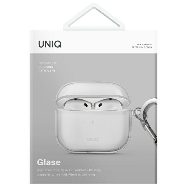 UNIQ etui Glase AirPods 4                przezroczysty/glossy clear