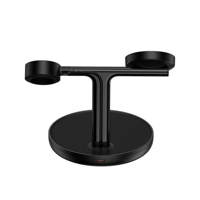 Baseus Swan Stand 3in1 magnetisches Ladegerät mit USB Typ C Kabel 1m schwarz (WXTE000101)