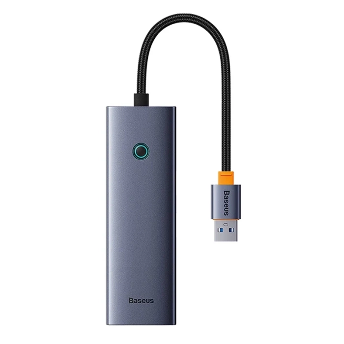 Hub 4w1 Baseus UltraJoy  USB-A do USB 3.0 + RJ45 (szary)