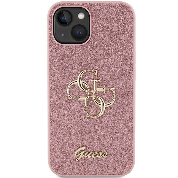 Case Guess GUHCP15MHG4SGP iPhone 15 Plus 6.7" pink/pink hardcase Glitter Script Big 4G Case