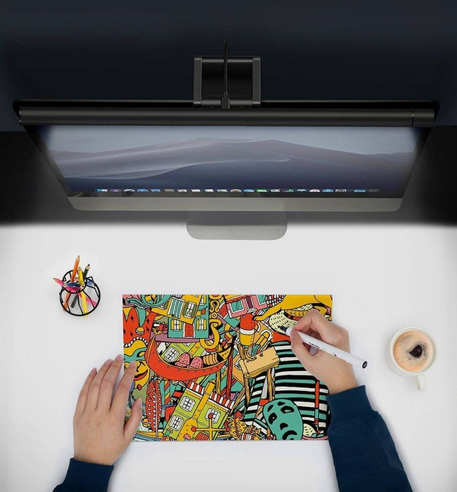 Luce LED Baseus i-work per monitor da tavolo con illuminazione nera (DGIWK-P01)