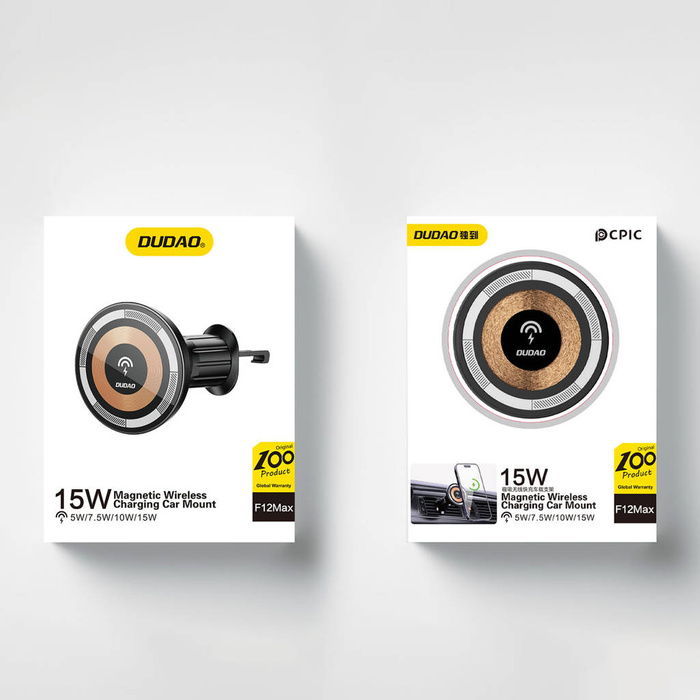 Supporto magnetico con caricatore induttivo MagSafe per griglia di ventilazione Dudao F12MAX da 15 W - nero