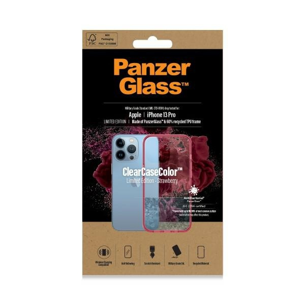 PanzerGlass ClearCase iPhone 13 Pro 6.1" Antibakteriell Militärische Qualität Erdbeere 0340