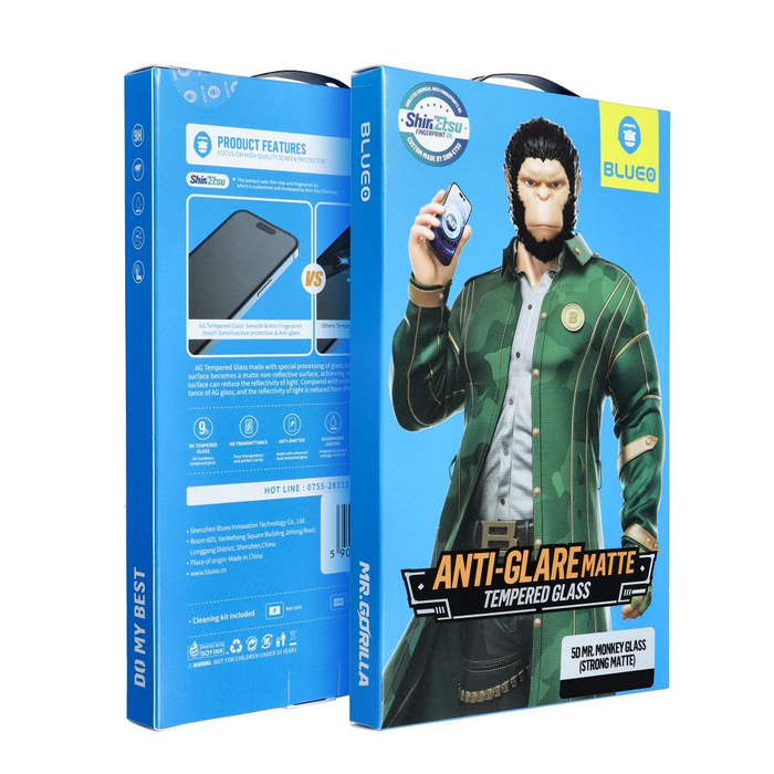 Szkło Hartowane 5D Mr. Monkey Glass - Apple iPhone 17 Pro czarny (Strong Matte)