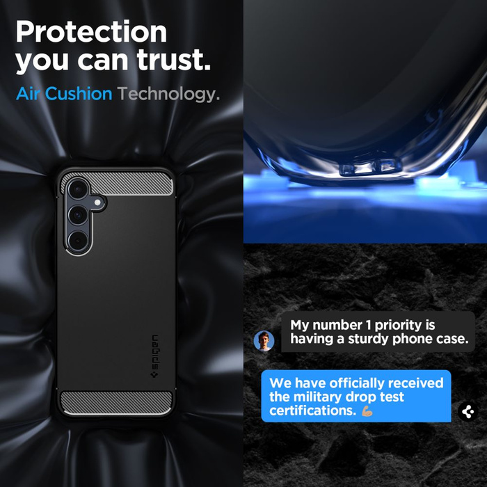 Case Coque Spigen Rugged Armor Samsung Galaxy A55 5g Noir MATTE