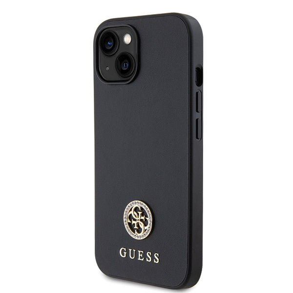 Funda Guess GUHCP15SPS4DGPK iPhone 15 6.1" negro/negro durocase Logo Strass Metal Case