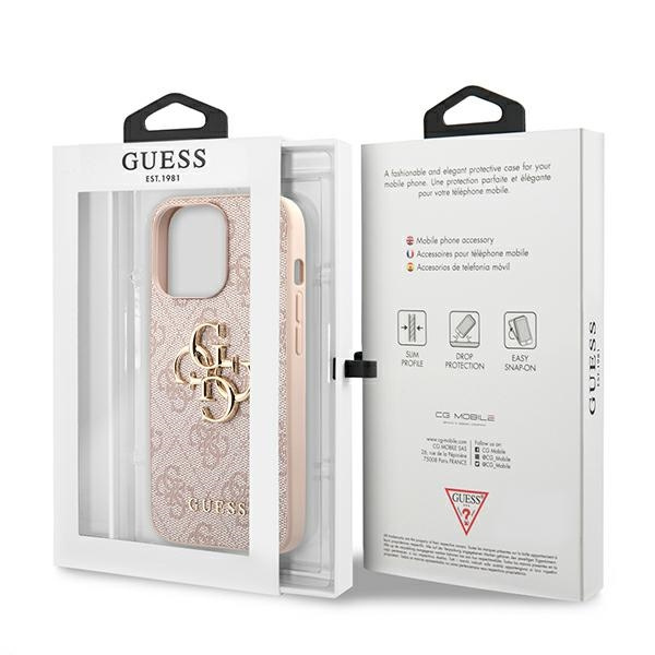 Telefontok GUESS Apple iPhone 13 13 Pro 4G Big Metal Logo Pink Hardcase