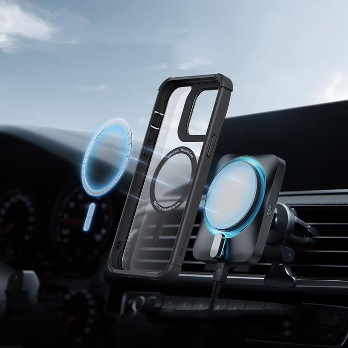 Cover Esr Armor Tough Kickstand Halolock MagSafe iPhone 15 Pro Clear/nero Case