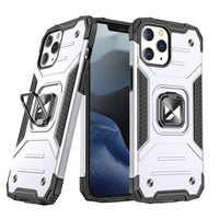 Wozinsky Ring Armor odolný kryt hybridního pouzdra + magnetický držák pro iPhone 13 Pro Max stříbrný