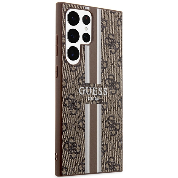 Obal Guess GUHCS23LP4RPSW S23 Ultra S918 brown/brown hardcase 4G Printed Stripe Case