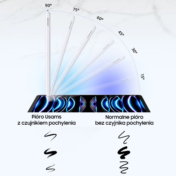 USAMS stylus magnetyczny Active Touch Sensitive Pen bílý/bílý ZB254DRB01 (US-ZB254)