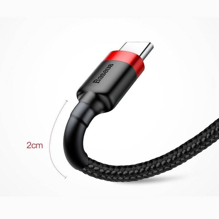 [IN RITORNO] Cavo Baseus Cafule Cavo in nylon resistente USB / USB-C QC3.0 2A 3M nero-rosso (CATKLF-U91)