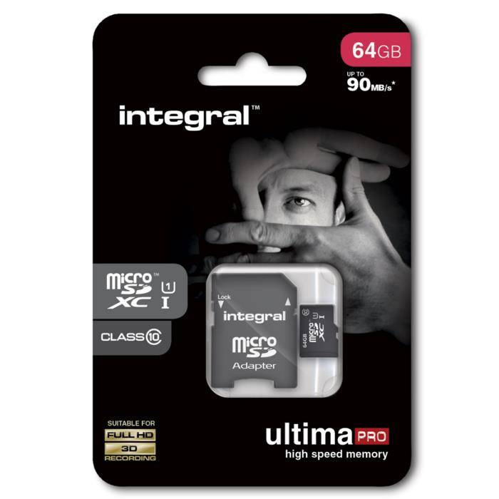 Integrovaná paměťová karta 64GB microSDXC Ultima Pro cl. 10 UHS-I 90 MB/s + adaptér