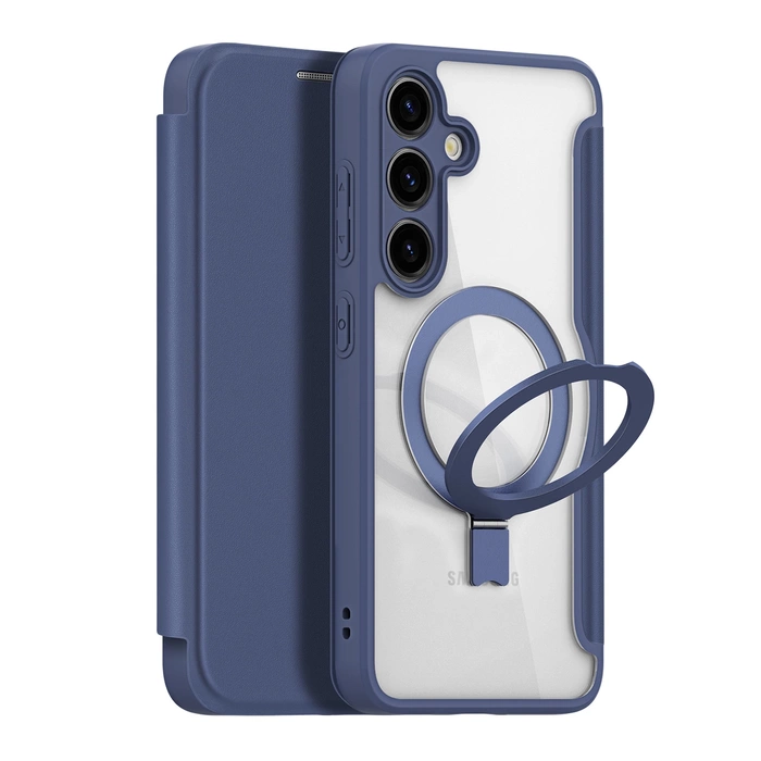 Custodia Dux Ducis Skin X Pro con anello magnetico/supporto per Samsung S24+ - blu