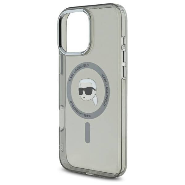 Etui Karl Lagerfeld iPhone 16 Pro 6.3" czarny/black hardcase IML Metal Karl Head MagSafe
