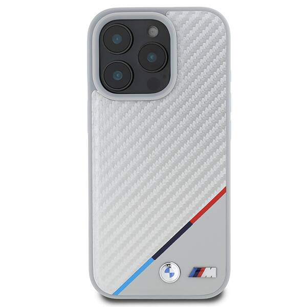 Cover BMW iPhone 16 Pro 6,3" grigio/grigio durocase M Carbon Tricolor Line MagSafe
