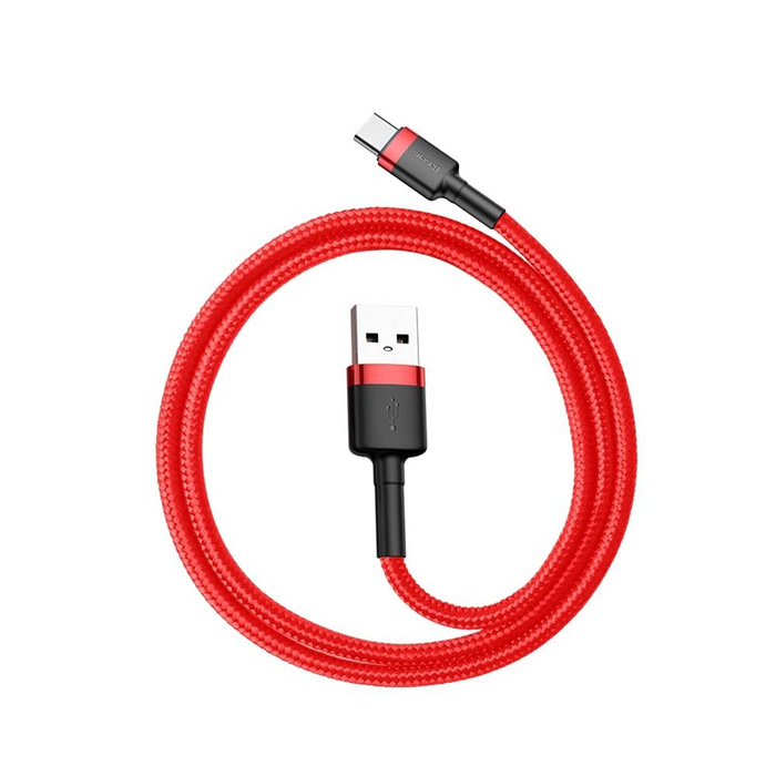 Baseus Cafule Cable odolný nylonový kabel USB / USB-C QC3.0 3A 0,5M červený (CATKLF-A09)