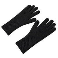 Guantes de teléfono trenzados con aberturas para los dedos - negro