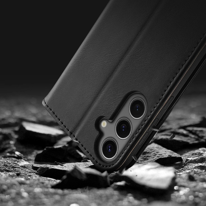 Etui Dux Ducis HIVo avec rabat et bloqueur RFID pour Samsung Galaxy S24+ - noir