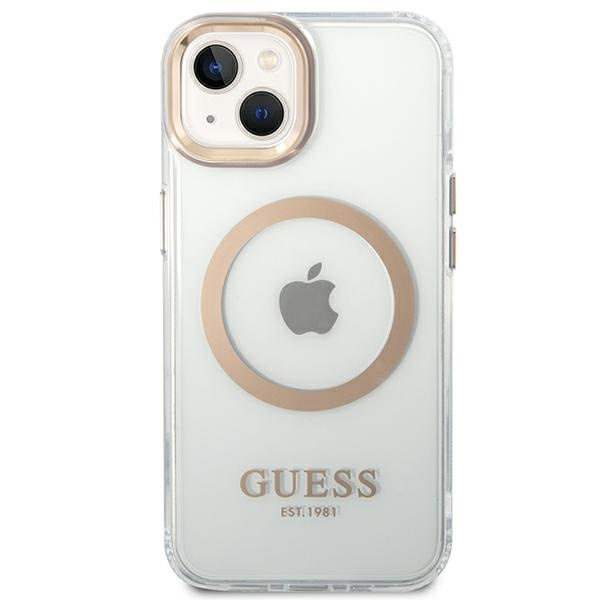Guess GUHMP14MHTRMD iPhone 14 Plus 6,7" gold/gold hart case Metallumriss MagSafe