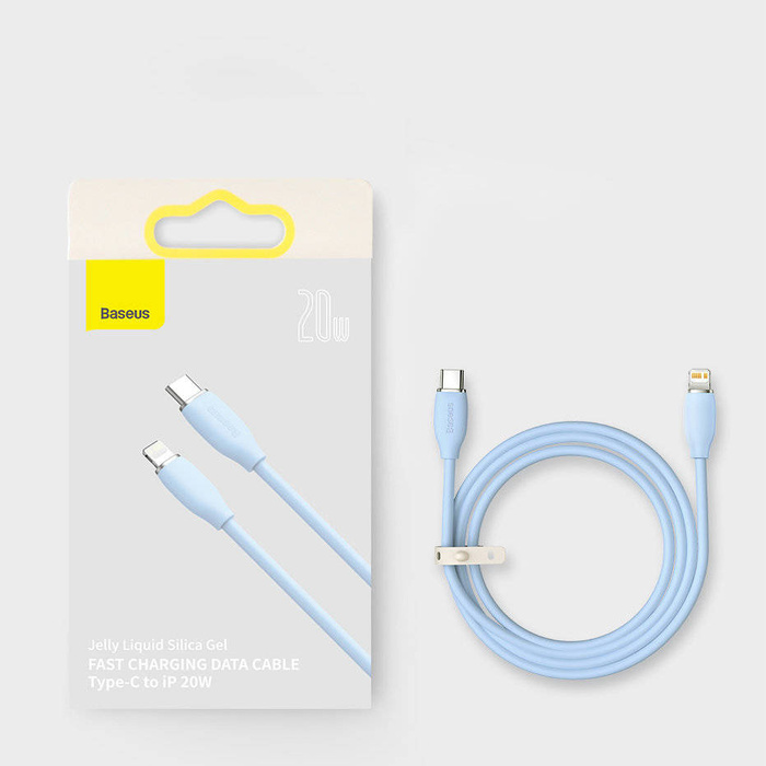 Cavo Baseus , USB Tipo C - Cavo Lightning 20W, lunghezza 1,2 m Gel di silice liquido Jelly - nero