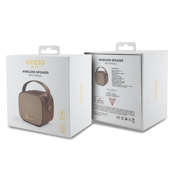 Guess speaker Bluetooth GUWSB2P4SMW Speaker mini brown/bown 4G Leather Script Logo with Strap