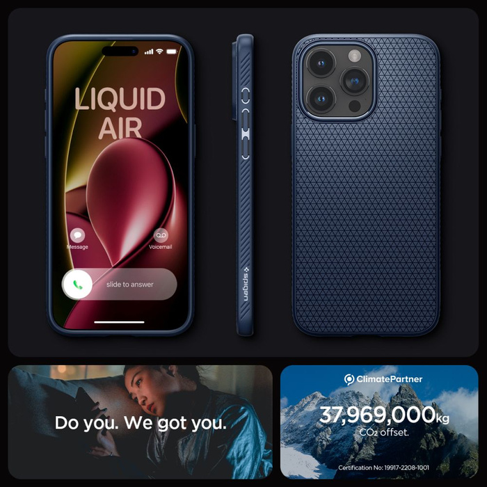 Case iPhone 15 Pro Max Spigen Liquid Air Navy Blue Case