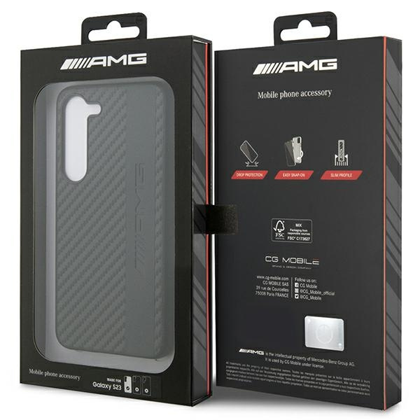 Obal Amg Amhcs23sblsca S23 S911 Black/Black Hardcase Carbon Stripe&amp;embossed Case