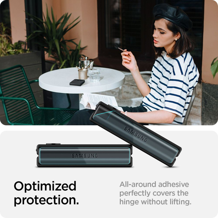 Tempered Glass Spigen GLASS FC "EZ FIT" + HINGE FILM 2-PACK GALAXY Z FLIP 4 BLACK