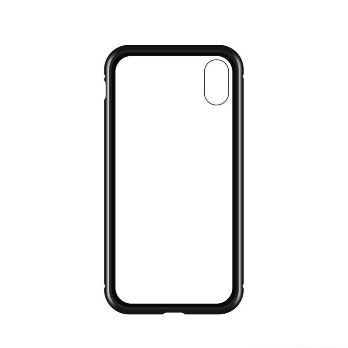 Wozinsky Full Magnetic Case 360 Magnetic Case Couverture avant et arrière avec verre intégré Samsung Galaxy A72 4G Noir-Transparent