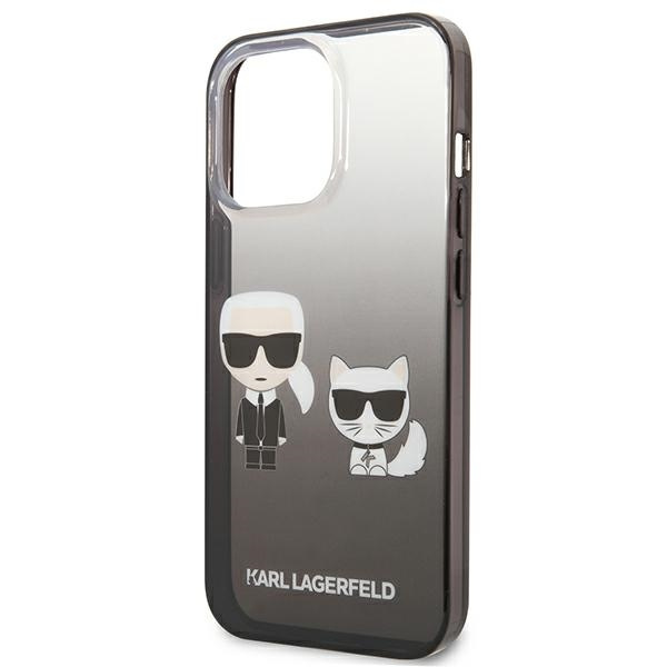 Case KARL LAGERFELD Apple iPhone 13 13 Pro Gradient Iconic Karl & Choupette Black Hardcase